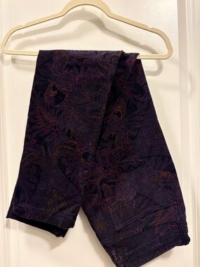 Chaps Women's Velvet Deep Purple Paisley Boot Cut Jeans